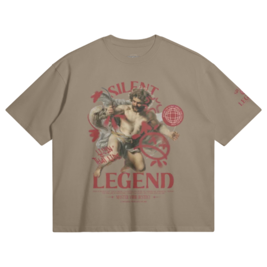 MNS Legends Tee laid flat showing the Silent Legend archer print